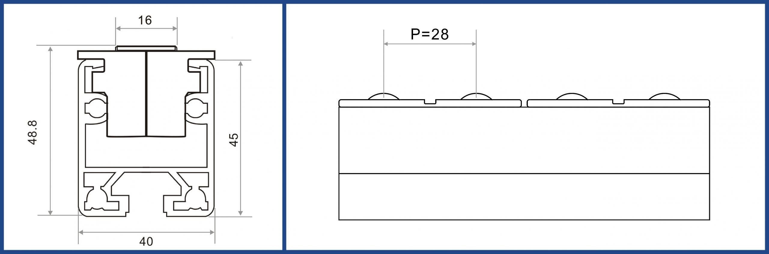 Aluminum Roller Track SK-AL-40H