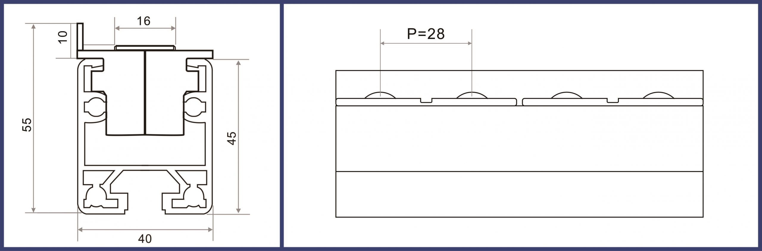 Aluminum Roller Track SK-AL-40I