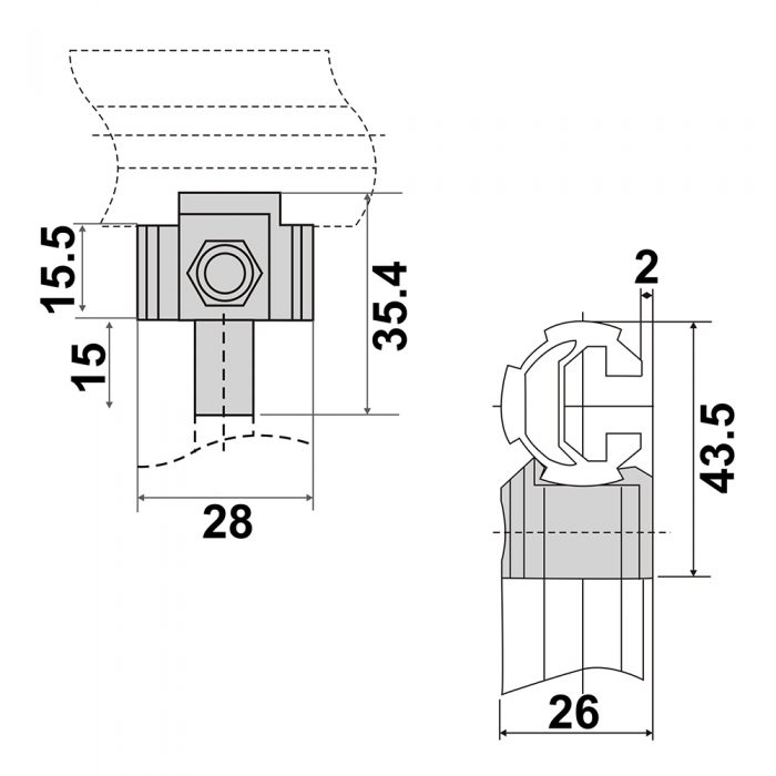 Aluminum Pipe Joint SK-L18