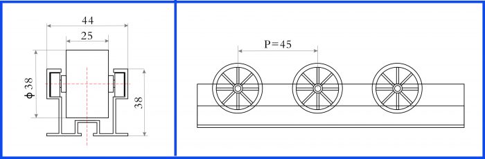 Roller Track SK-AL-44B